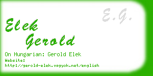 elek gerold business card